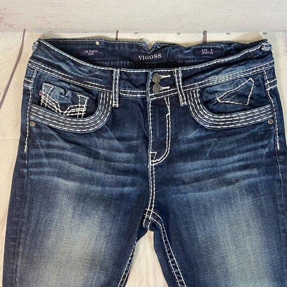 Vigoss Capri Jeans Women's Size 8 (30 x 25) The Dublin High Rise Dark Wash - Picture 7 of 13
